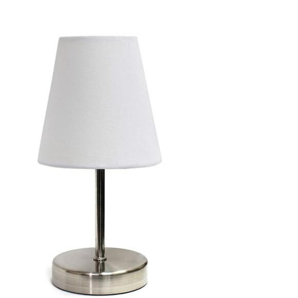 mini table lamp white fabric shade for bedroom living room dorm office desk ligh - Picture 6 of 6